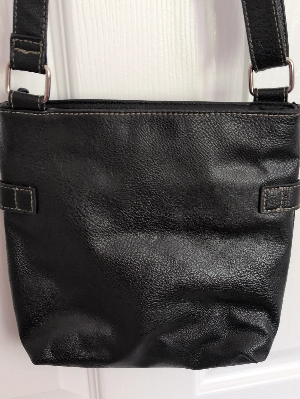 Rosetti Black Pebbled Faux Leather Crossbody